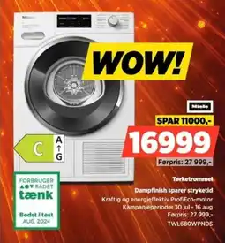 POWER Miele Tørketrommel Dampfinish sparer stryketid tilbud