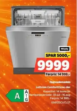 POWER Miele Oppvaskmaskin Lettvinn ComfortClose-dør tilbud