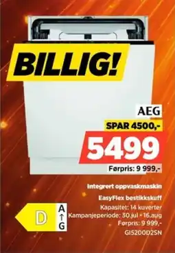 POWER Aeg Integrert oppvaskmaskin EasyFlex bestikkskuff tilbud