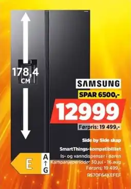 POWER Samsung Side by Side skap SmartThings-kompatibilitet tilbud