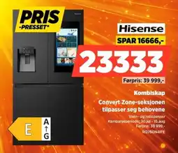 POWER Hisense Kombiskap Convert Zone-seksjonen tilpasser seg behovene tilbud