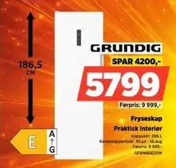 POWER Grundig Fryseskap Praktisk interiør tilbud