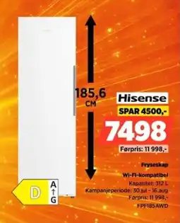POWER Hisense Fryseskap Wi-Fi-kompatibel tilbud