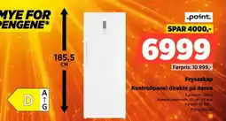 POWER Point Fryseskap Kontrollpanel direkte på døren tilbud