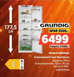 POWER Grundig Integrert kjøleskap Grønnsaksskuff med Vitamincare tilbud