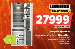 POWER Liebherr Integrert kjøleskap Innvendige overflater i BlackSteel tilbud