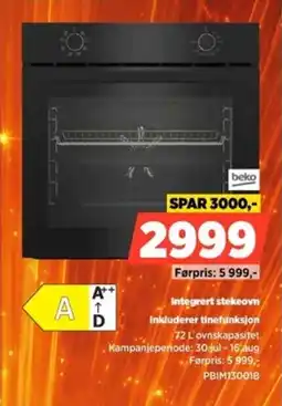 POWER Beko Integrert stekeovn Inkluderer tinefunksjon tilbud