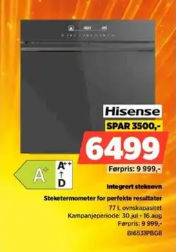 POWER Hisense Integrert stekeovn Steketermometer for perfekte resultater tilbud