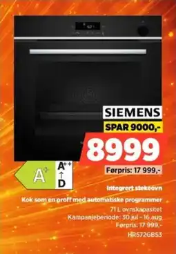 POWER Siemens Integrert stekeovn Kok som en proff med automatiske programmer tilbud