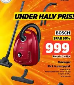 POWER Bosch Støvsuger 99,9 % støvopptak tilbud