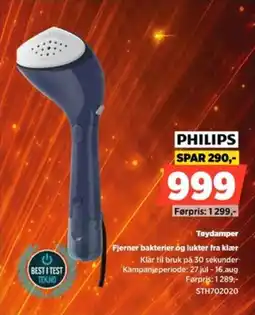 POWER Philips Toydamper Fjerner bakterier og lukter fra klær tilbud