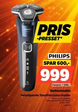 POWER Philips Barbermaskin Selvslipende SteelPrecision-blader tilbud
