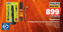 POWER Philips Skjeggtrimmer Tosidige bladet beveger seg i begge retninger tilbud