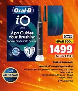 POWER Oral-B Elektrisk tannbørste Avansert iO-rengjøringsteknologi tilbud