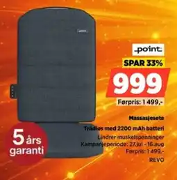 POWER Point Massasjesete Trádios med 2200 mAh batteri tilbud
