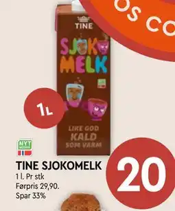 Coop Mega TINE SJOKOMELK tilbud