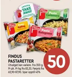 Coop Mega FINDUS PASTARETTER tilbud