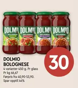Coop Mega DOLMIO BOLOGNESE tilbud