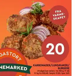 Coop Mega KARBONADER/LUNSJKAKER/ BURGERE tilbud