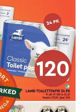 Coop Mega LAMBI TOALETTPAPIR 24 PK tilbud