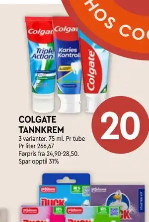 Coop Mega COLGATE TANNKREM tilbud