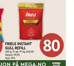 Coop Mega FRIELE INSTANT GULL REFILL tilbud