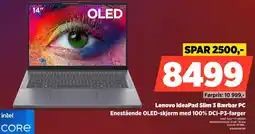 POWER Lenovo IdeaPad Slim 3 Bærbar PC Enestående OLED-skjerm med 100% DCI-P3-farger tilbud