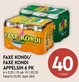 Coop Mega FAXE KONDI/ FAXE KONDI APPELSIN 6 PK tilbud