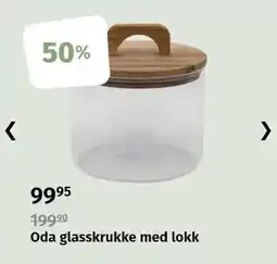 Nille Oda glasskrukke med lokk tilbud