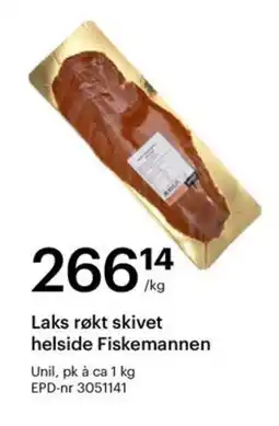 Storcash Laks røkt skivet helside Fiskemannen tilbud