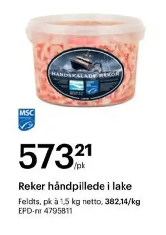 Reker håndpillede i lake