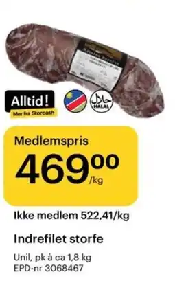 Storcash Indrefilet storfe tilbud
