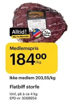 Storcash Flatbiff storfe tilbud