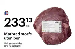 Storcash Mørbrad storfe uten ben tilbud