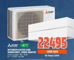 Obs Bygg Mitsubishi kaiteki 6300 varmepumpe, ferdig montert tilbud