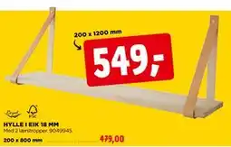 jem & fix HYLLE I EIK 18 MM tilbud