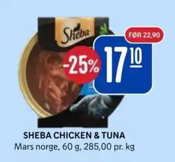 Rema 1000 Sheba chicken & tuna tilbud