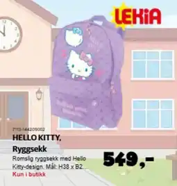 Lekia HELLO KITTY, Ryggsekk tilbud