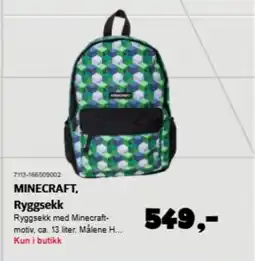 Lekia MINECRAFT, Ryggsekk tilbud