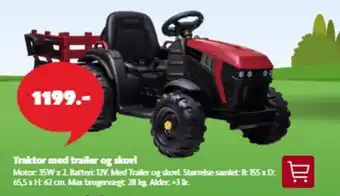 Traktor med trailer og skovl