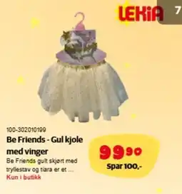 Lekia Be Friends - Gul kjole med vinger tilbud