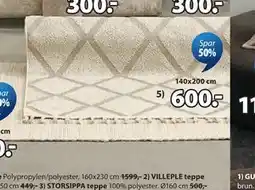 JYSK RYPESTARR teppe tilbud