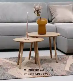 JYSK MUNKEBO settbord tilbud