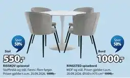 JYSK RINGSTED spisebord tilbud