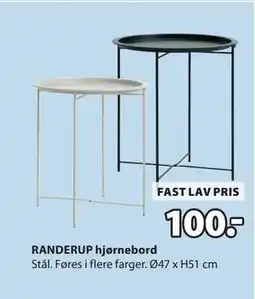 JYSK RANDERUP hjørnebord tilbud