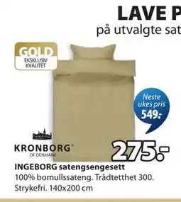 JYSK INGEBORG satengsengesett tilbud