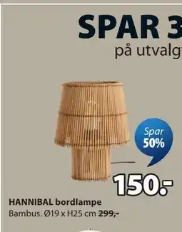 JYSK HANNIBAL bordlampe tilbud