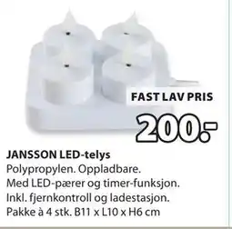JYSK JANSSON LED-telys tilbud