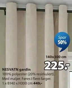 JYSK NESVATN gardin tilbud