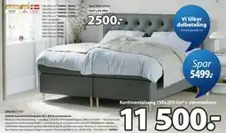 JYSK SOKNA kontinentalseng grå-40 + BRYA overmadrass tilbud